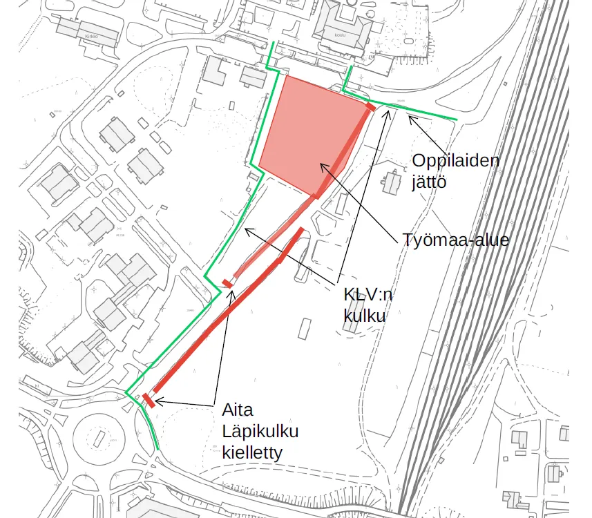 Kosken koulukeskuksen poikkeavat liikennejärjestelyt
