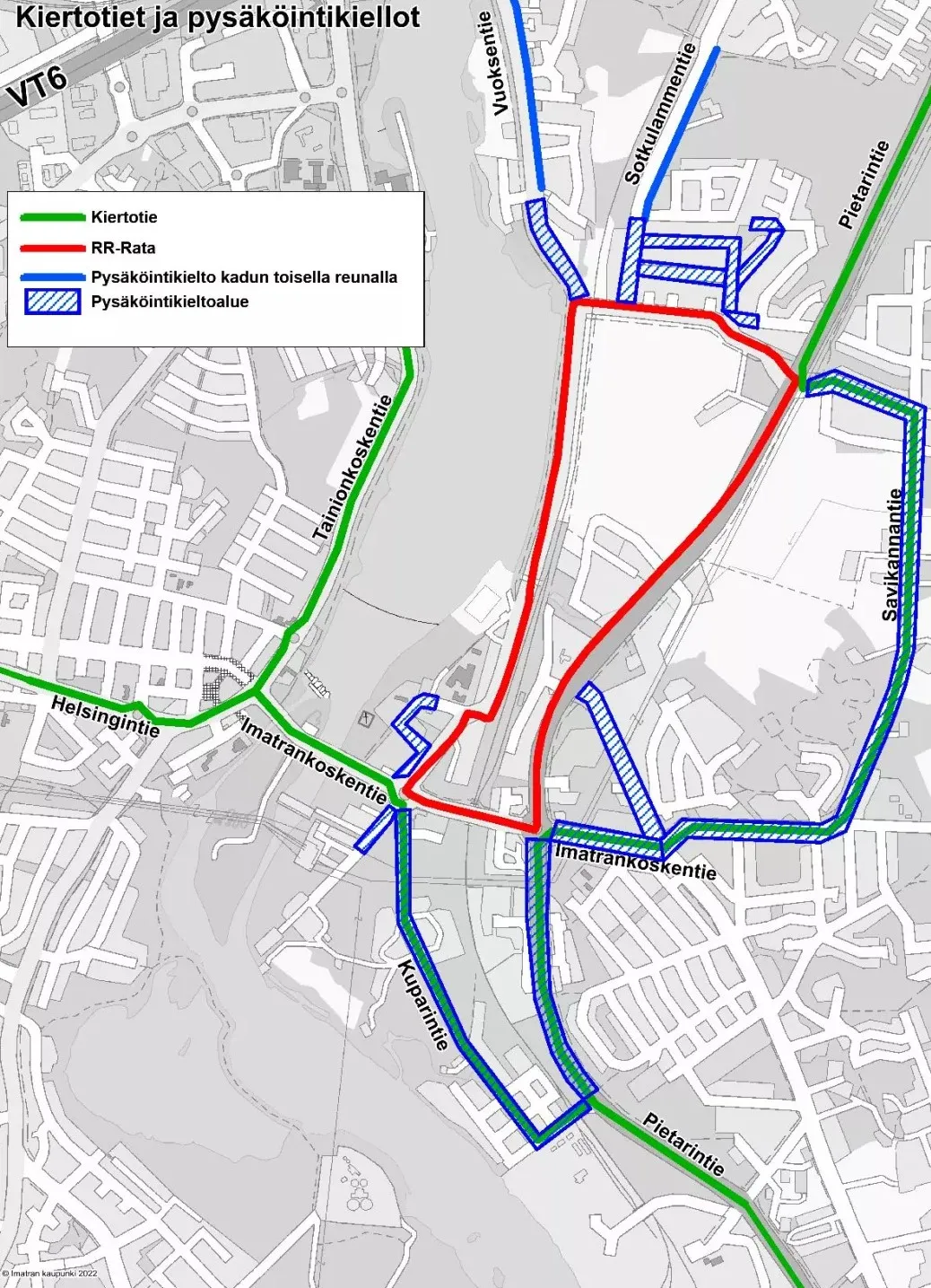Imatranajo 2024, kartta liikennejärjestelyistä.