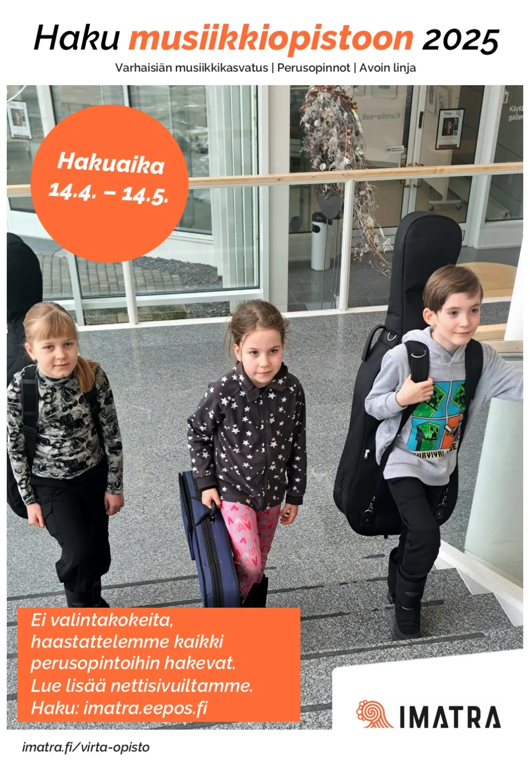 Haku musiikkiopistoon lukuvuosi 2025-2026