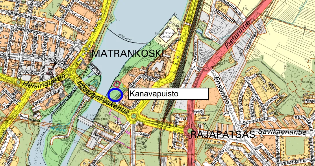 Kirsikkapuiston sijainti kartalla.