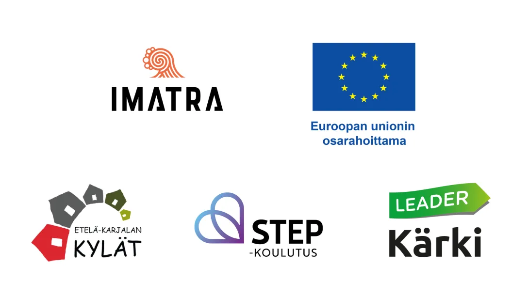Imatran, EU:n, Kylien, Stepin ja Kärki-Leaderin logot.