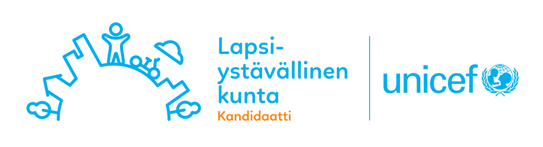 Lapsiystävällinen kunta kandidaatti UNICEFin logo.