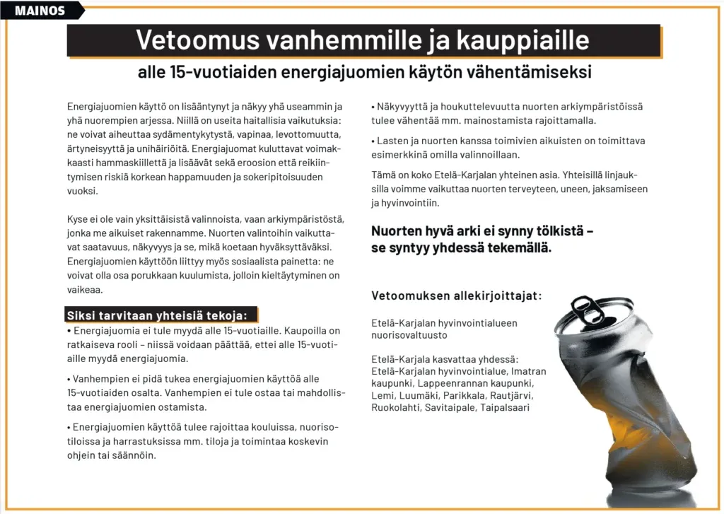 Energiajuomavetoomus.